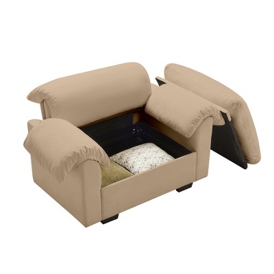 GDFStudio Cheryl Velvet 38" Deep Seat Storage Sofa Chair