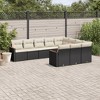 vidaXL 10 Piece Patio Sofa Set with Cushions Black and Cream Poly Rattan - Without Table - 2 of 4