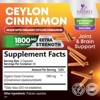 Organic Ceylon Cinnamon Supplement 1800mg, Certified Organic Ceylon Cinnamon Powder Pills for Heart Support, 180 Capsules By Nature's Nutrition - 2 of 4