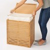 mDesign Bamboo Wood Foldable Laundry Basket Storage Organizer - Natural - 4 of 4