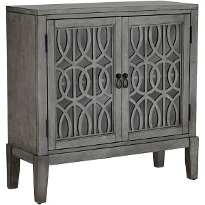 Elm Lane Pendleton 36" Wide Gray Wood 2-Shelf Decorative Cabinet - 1 of 4