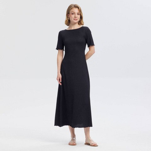 Женские платья A New Day Women's Short Sleeve Smocked Tie-Back Dress - A New Day™ Black S