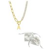 Adornia 14k Gold Plated Half Crystal And Half Paperclip Initial Toggle Necklace - 3 of 3