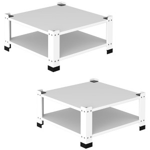 GustoWave Washer and Dryer Pedestals, Heavy Duty Washing Machine Base Stand with Storage Shelf, White - 1 of 4