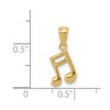 Black Bow Jewelry 14k Yellow Gold Small 2D Double Note Pendant, 8mm (5/16 inch) - 3 of 4