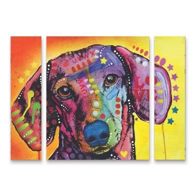 Trademark Fine Art -Dean Russo 'Tilt Dachshund Love' Canvas Art