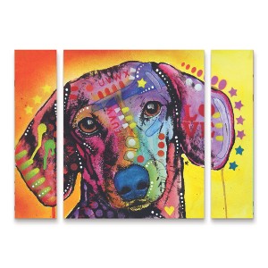 Trademark Fine Art -Dean Russo 'Tilt Dachshund Love' Canvas Art - 1 of 3