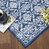 Area Rug Modern Floral Washable Rugs Ultra-Thin Non Slip Living Room Rug Low Pile Boho Floral Carpet Trellis Distressed Bedroom Rugs - 4 of 4