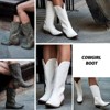 IUV Cowboy Boots for Women Pointy Toe Women's Western Boots Cowgirl Boots Brown/White/Black - 3 of 4
