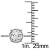 Everly Jewelry – 10K White Gold 1 5/8 TGW Created White Sapphire and Diamond Fashion Ring - 2 of 4