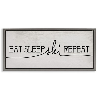 Stupell Industries Eat Sleep Ski Repeat Phrase, 31" x 14"