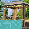 Carrie 10x10ft Softtop Metal Patio Gazebo with Mosquito Net&Sunshade Curtains, Canopy Tent, Outdoor Furniture - Maison Boucle - 3 of 4
