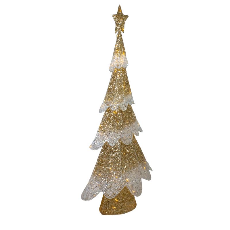 Northlight 46" LED Lighted Gold Mesh Christmas Tree Outdoor Decoration, 3 of 6