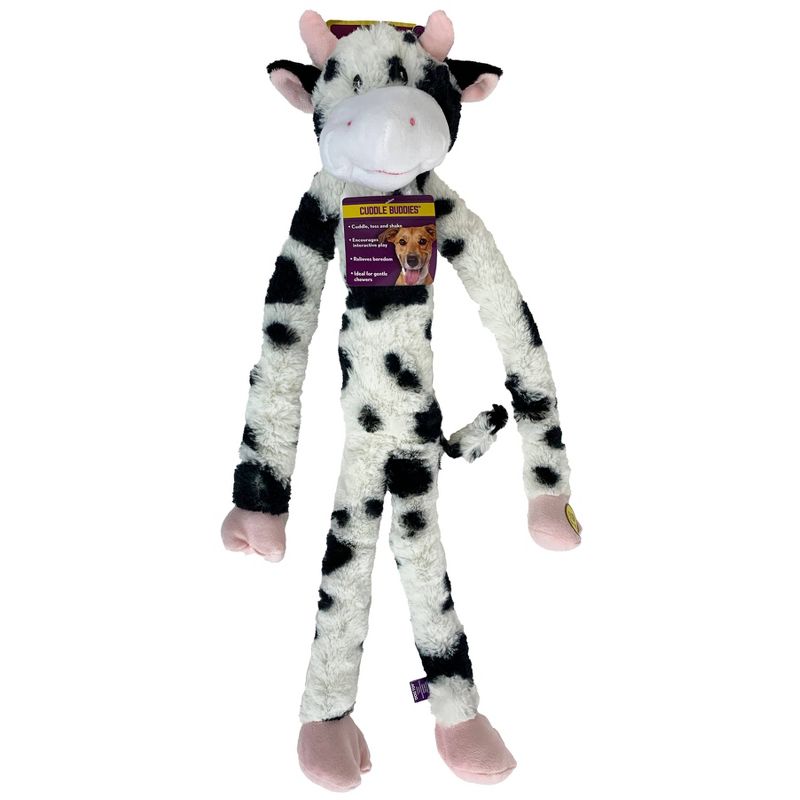 Multipet Swingin Slevin Oversized Spotted Cow Plush Dog Toy - Black - XXL - 27&#34;, 2 of 5