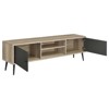 Coaster Allie Mid-Century Modern 2 Door Wood TV Stand for TVs up to 75" with Shelf Antique Pine/Gray - 3 of 4