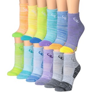 Tipi Toe Women's 12-Pairs Running & Athletic Galaxy Pastels Patterned Sports Performance Ankle/Quarter Socks - 1 of 1