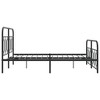 vidaXL Metal Bed Frame with Headboard/Footboard - Modern Black Double Bed, Steel Frame 59.1"x78.7", 81.5"x61.4"x39.4", Bedroom Furniture - 4 of 4