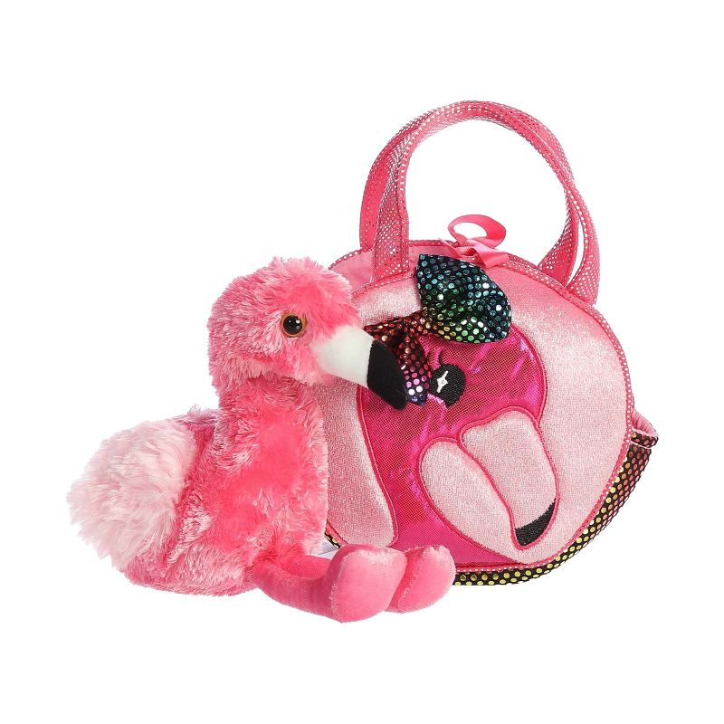 Aurora Fancy Pals 7" Fabulous Flamingo Pet Carrier Pink Stuffed Animal, 4 of 5