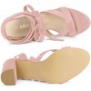 Allegra K Women's Open Toe Front Crisscross Chunky Heel Lace Ups Sandals - 4 of 4