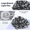 Unique Bargains Handmade Dainty Satin Fabric Big Peony Rose Flower Brooches Hair Clips 1 Pc - 2 of 4
