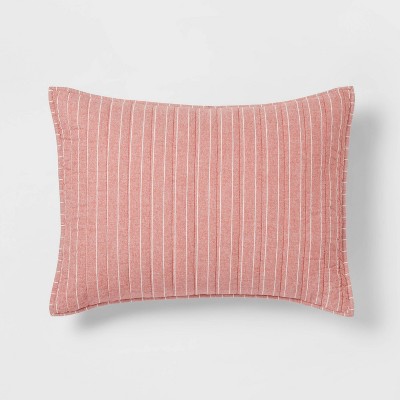 Standard Flannel Stripe Quilt Sham Berry - Threshold™