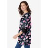 Woman Within Plus Size Crochet-Trim Three-Quarter Sleeve Tunic - 4 of 4