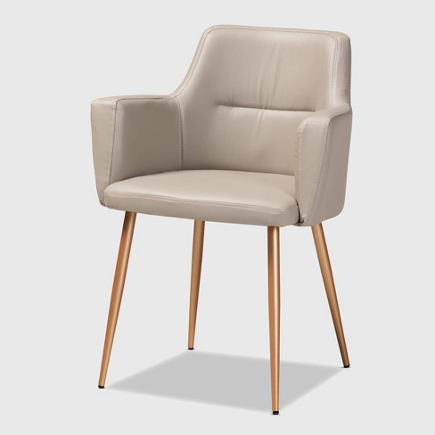 Martine Faux Leather Upholstered Metal, Gold Upholstered Dining Chairs