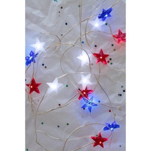 Perfect Holiday Red, White & Blue Stars String Light - Battery Operated - 1 of 3