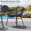 3 Piece Patio Bistro Set, Outdoor Acapulco Chairs Set of 2 with Glass Top Table, All Weather Modern Patio Chairs with Cushions - 4 of 4