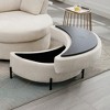Hrinhom 32.7" W Half Moon Storage Ottoman,Modern Chenille Footstool with Metal Legs - 2 of 4
