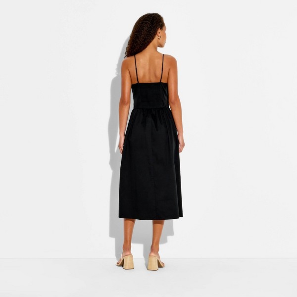 Vestido midi de popelina con cuello ojal para mujer - Wild Fable™ 3