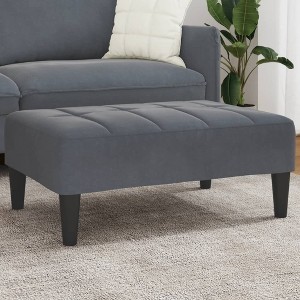vidaXL Footstool Dark Gray 30.3"x21.7"x12.2" Velvet - 1 of 4