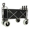Fishing Cart w/ Rod Holders ,Beach Wagon with Big Wheels for Sand 500lbs capacity - All Terrain Steel Frame Utility Cart w/ 9" Pneumatic Tires, strap - 2 of 4