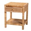 Adelia Natural Rattan & Mahogany 1 Drawer Nightstand with Shelf - Baxton Studio - 3 of 4