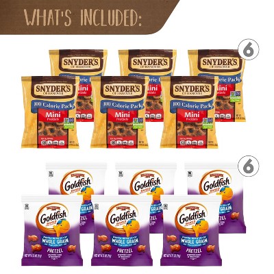Snack Box Pros Pretzel Lover's Snack Box, Assorted Snacks - Case of 38