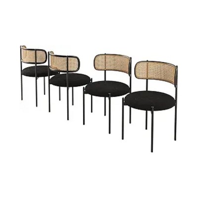 FONTOI Accent Chairs, Contemporary Hardback Design with Plush Seat Cushions, Compact Set for Cozy Living Spaces, 4PCS, Black, 19.7"*16.5"*29.9"