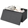 Tangkula Dark Grey 30" Storage Folding Ottoman with Lift Top Bed End Bench 80L Storage Space - 3 of 4