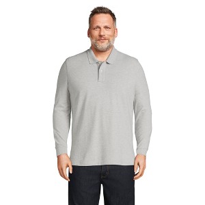 Lands' End Men's Comfort First Long Sleeve Solid Mesh Polo - 1 of 4