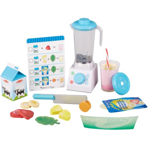 Melissa & Doug Milkshake Blender 19 Pieces Toy Kitchen Appliance Set 