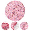 Unique Bargains Women Double Layer Colored Dots Shower Cap Rose Red 1 Pc - 3 of 3
