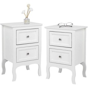 Bonnlo White Nightstand Set of 2, Nightstands with 2 Drawers, Bed Side Table/Night Stand - 1 of 4