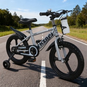 KWPZQEB 16/18" Sporty Kids Bike, Child Bike w/ High Carbon Steel Frame & Training Wheels, Bicycles w/ Adjustable Saddle & Water Bottle for Boys&Girls - 1 of 4