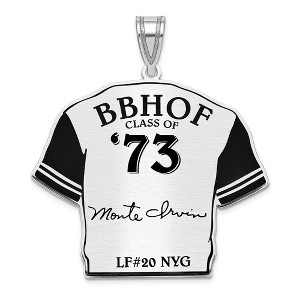 Black Bow Jewelry Sterling Silver Monte Irvin Signature Enamel Jersey Pendant - 1 of 4