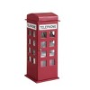 CAVINAS 11.5" Tall Leather Jewelry Box British Telephone Design Jewelry Armoire Organizer - 2 of 4