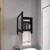 SEVOBAL Bathroom Storage Cabinets 19.7 High Mirror Medicine Cabinets with Towel Rack for Bathroom Kitchen, Black, 20.3"*18.4"*2.4" - 3 of 4