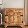 Royal Hampton 39 Inch Artisanal Farmhouse Style 2 Drawer Mango Wood Cabinet Console with 2 Door Storage - 2 of 4