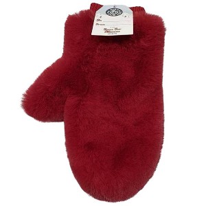 Adult Faux Fur Mittens Red - Bullseye's Playground™ - 1 of 3