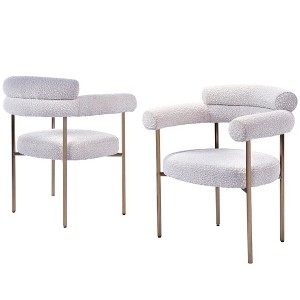 Best Master Furniture,Beren Boucle Fabric Dining Chair, Set of 2 - 1 of 3