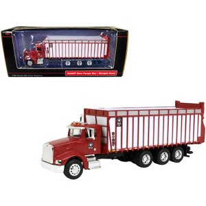 Peterbilt Truck Red with Meyer Manufacturing 8126RT Boss Forage Box 1/64 Diecast Model by SpecCast - 1 of 3