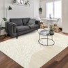 2x6FT Modern Washable Area Rug for Living Room, Abstract Area Rug with Non Slip Backing, Indoor Low Pile Carpet for Home, Beige - 2 of 4